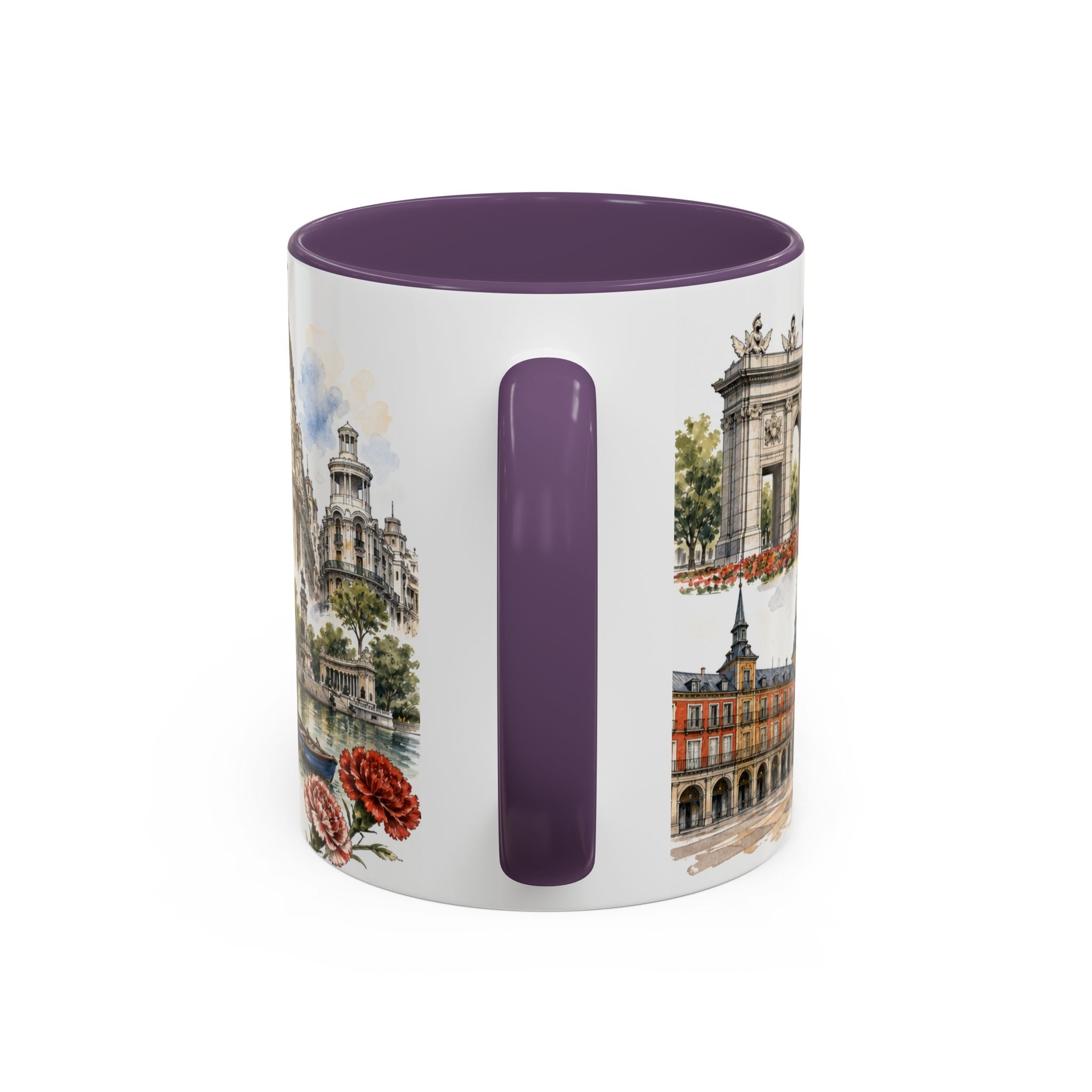 Madrid Coffee Mug | Spain Travel Souvenir | Vintage Illustrated City Gift | 11 oz 15 oz Accent Mug