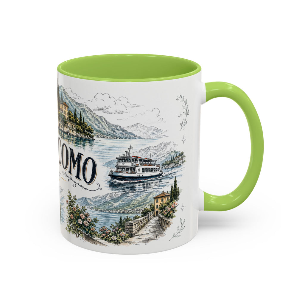 Lake Como Mug, Italy Travel Souvenir, Bucket List Gift, Accent Ceramic Coffee Mug 11oz 15oz