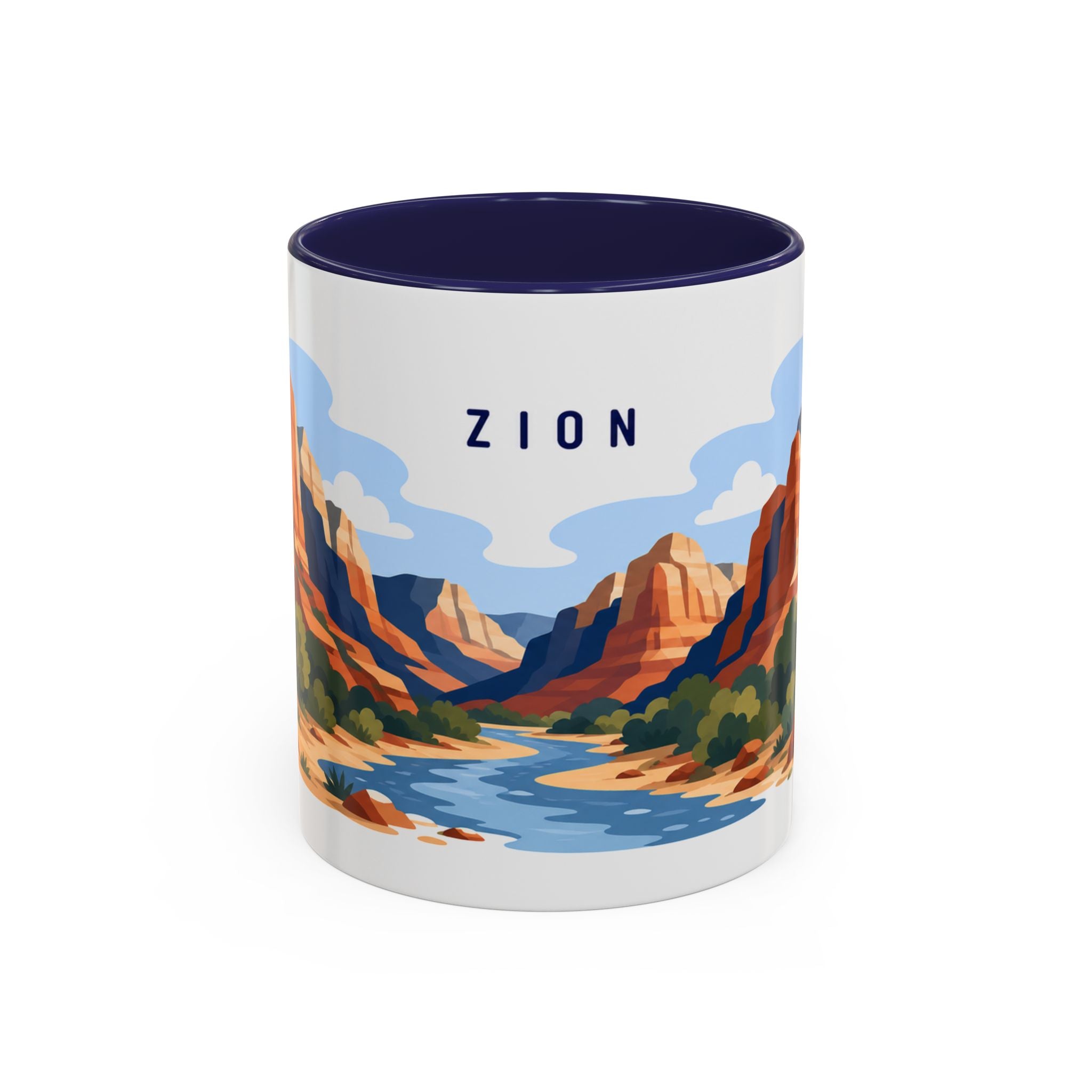 Zion National Park Coffee Mug | Solid Color Block Park Souvenir | 11oz 15oz Accent Mug