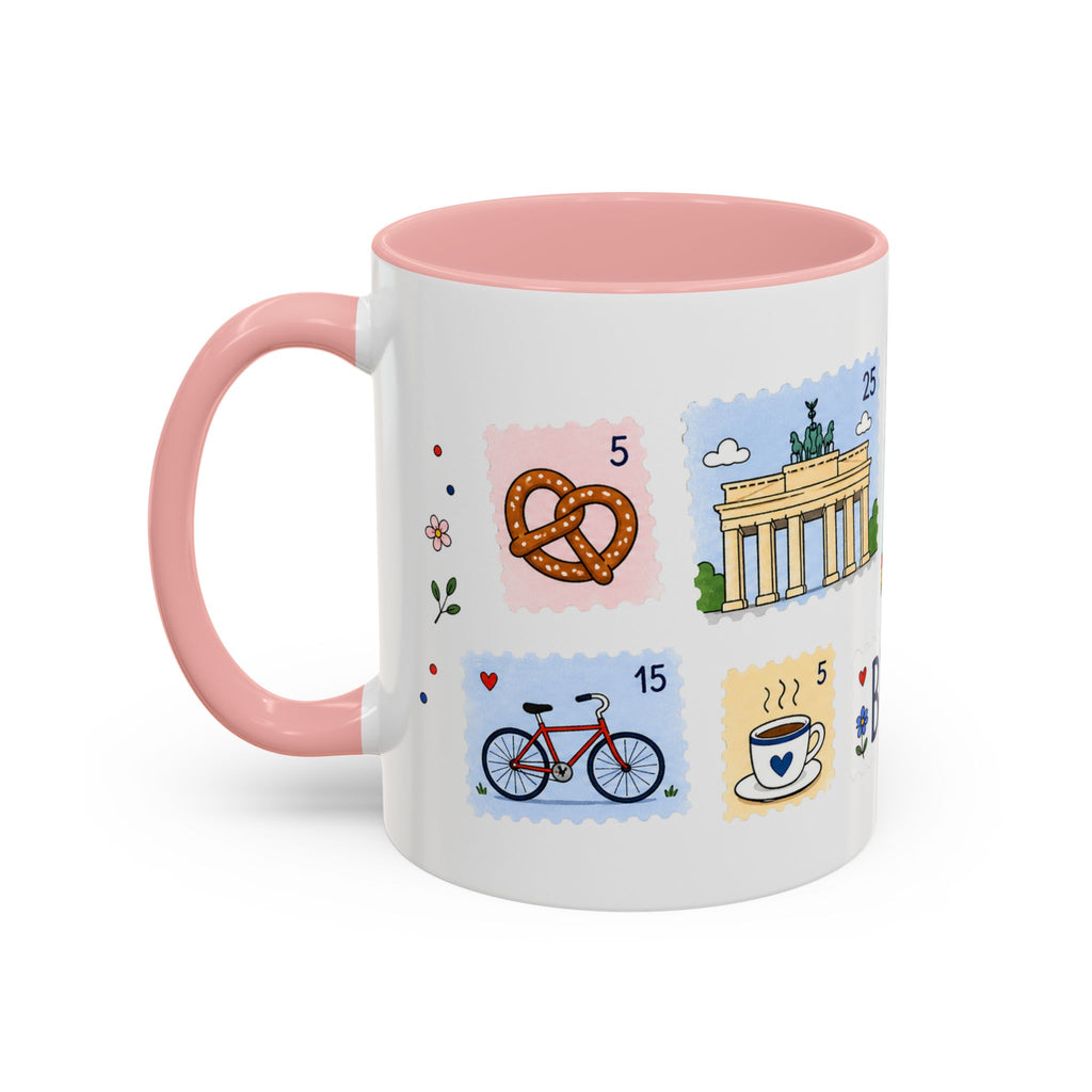 Berlin Coffee Mug | Postage Stamp Collage Mug | Travel Souvenir Accent Cup 11oz 15oz