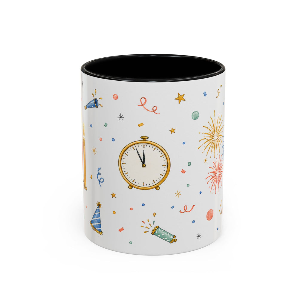 New Year Midnight Mug | Candle Firework Watercolor Party Gift | Accent Cup 11oz 15oz