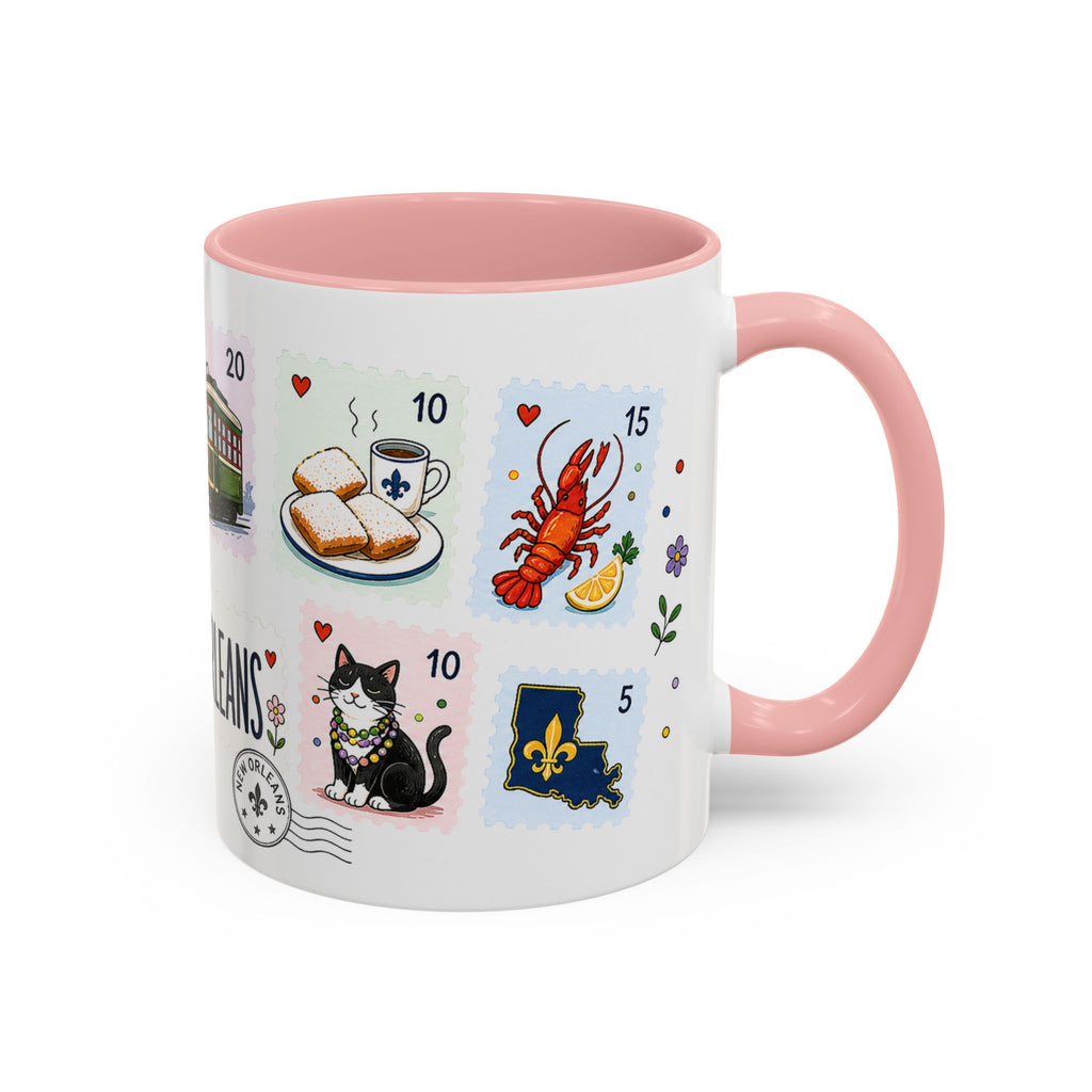 New Orleans Coffee Mug | Postage Stamp Collage Mug | Travel Souvenir Accent Cup 11oz 15oz