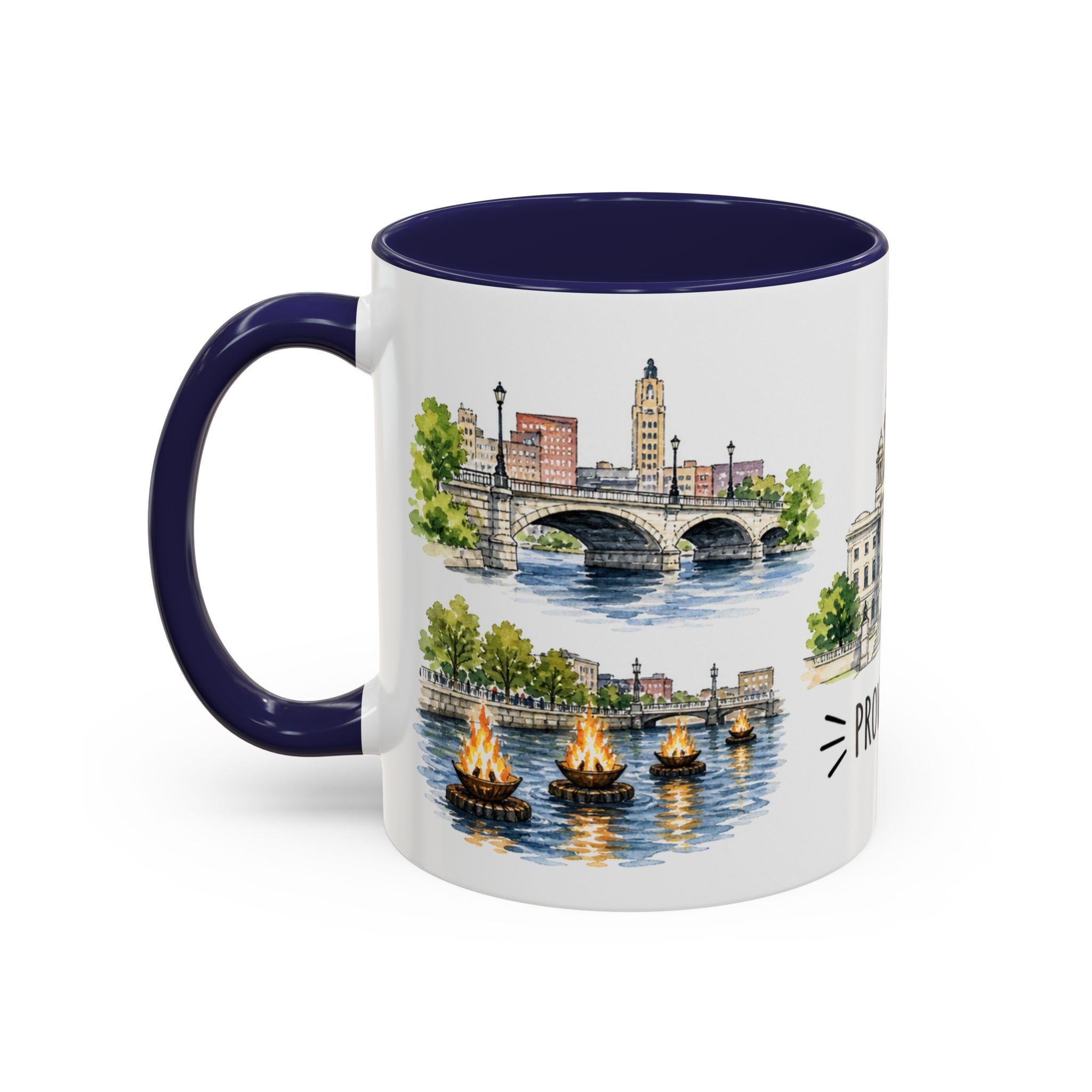 Providence Illustrated Travel Mug | City Souvenir Accent Coffee Mug | 11oz 15oz Ceramic Cup