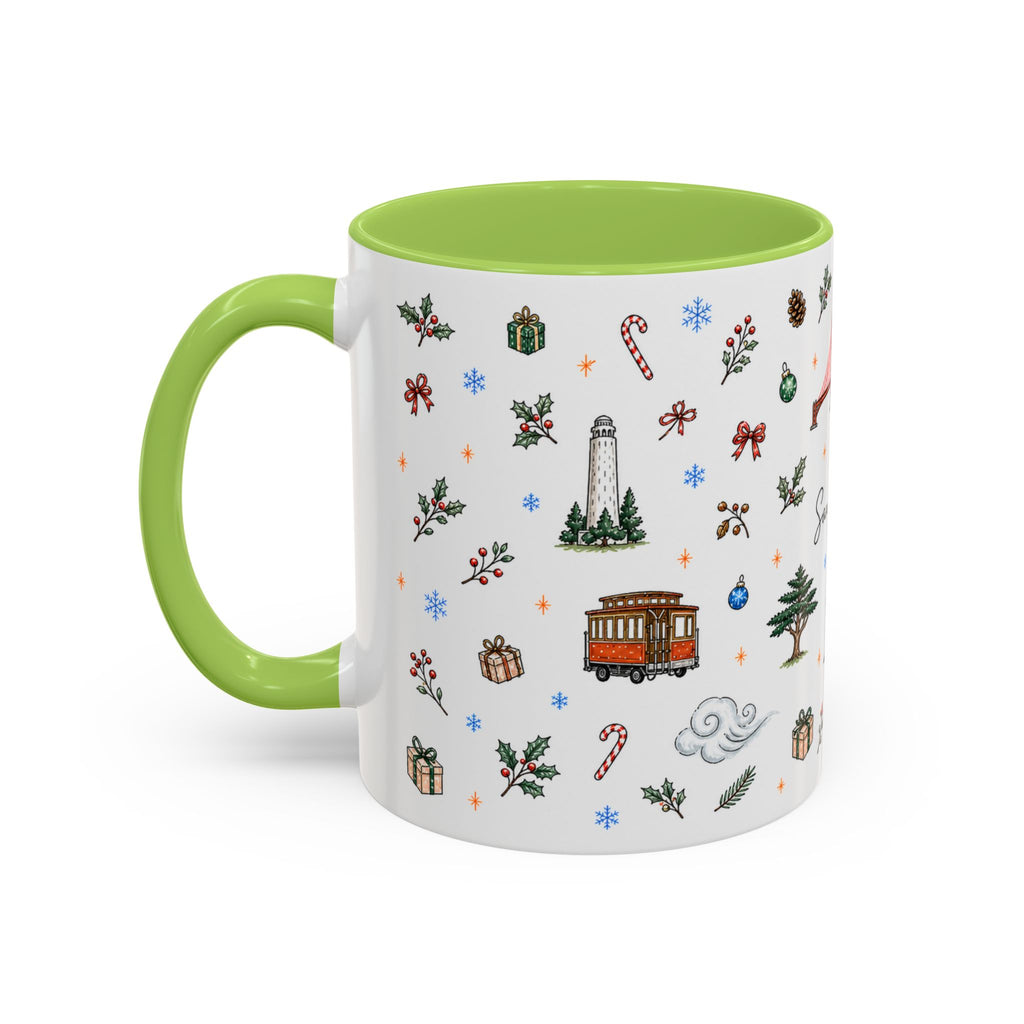 San Francisco Christmas Mug | Watercolor City Souvenir | Ceramic Coffee Cup