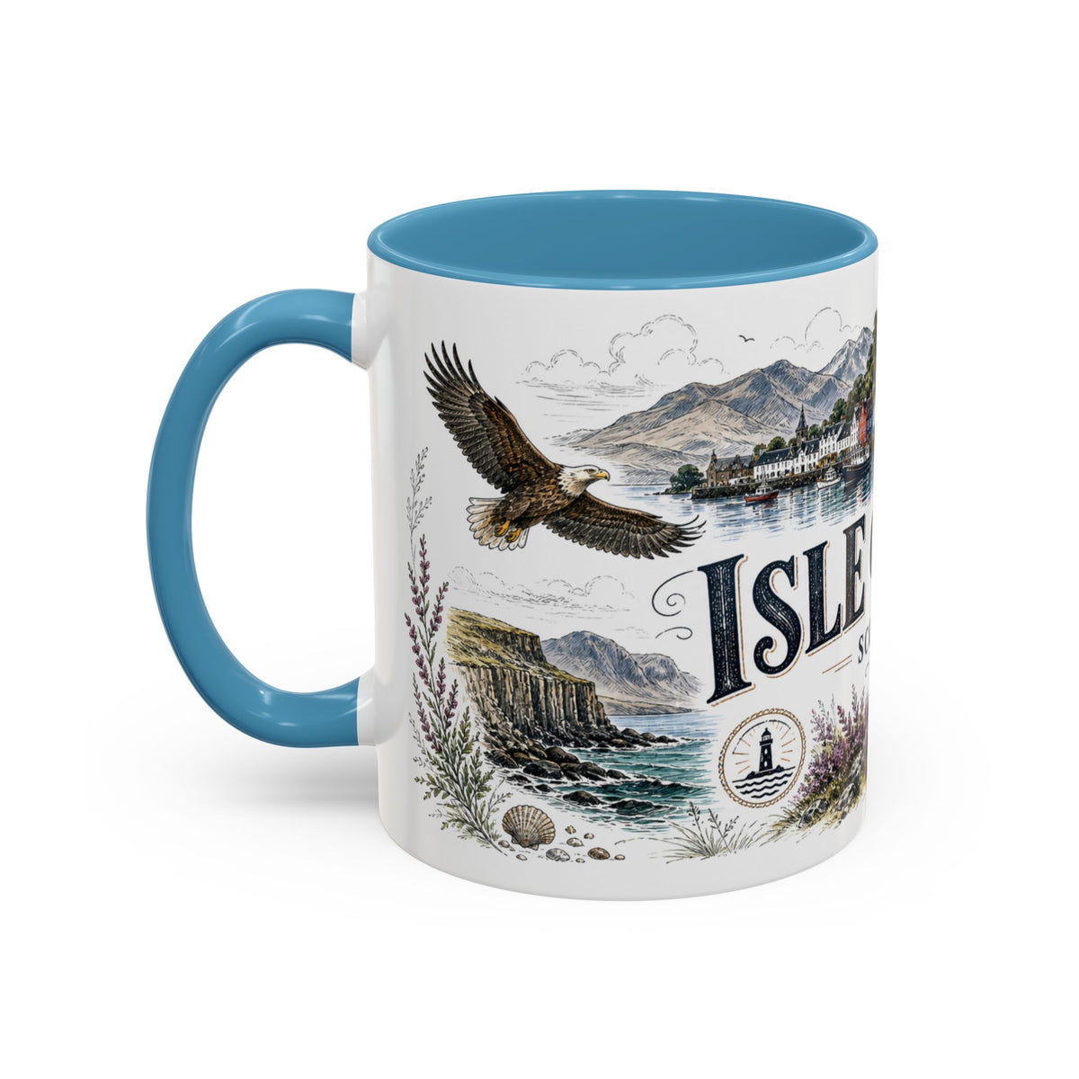 Isle of Mull Mug, Scotland Travel Souvenir, Bucket List Gift, Accent Ceramic Coffee Mug 11oz 15oz