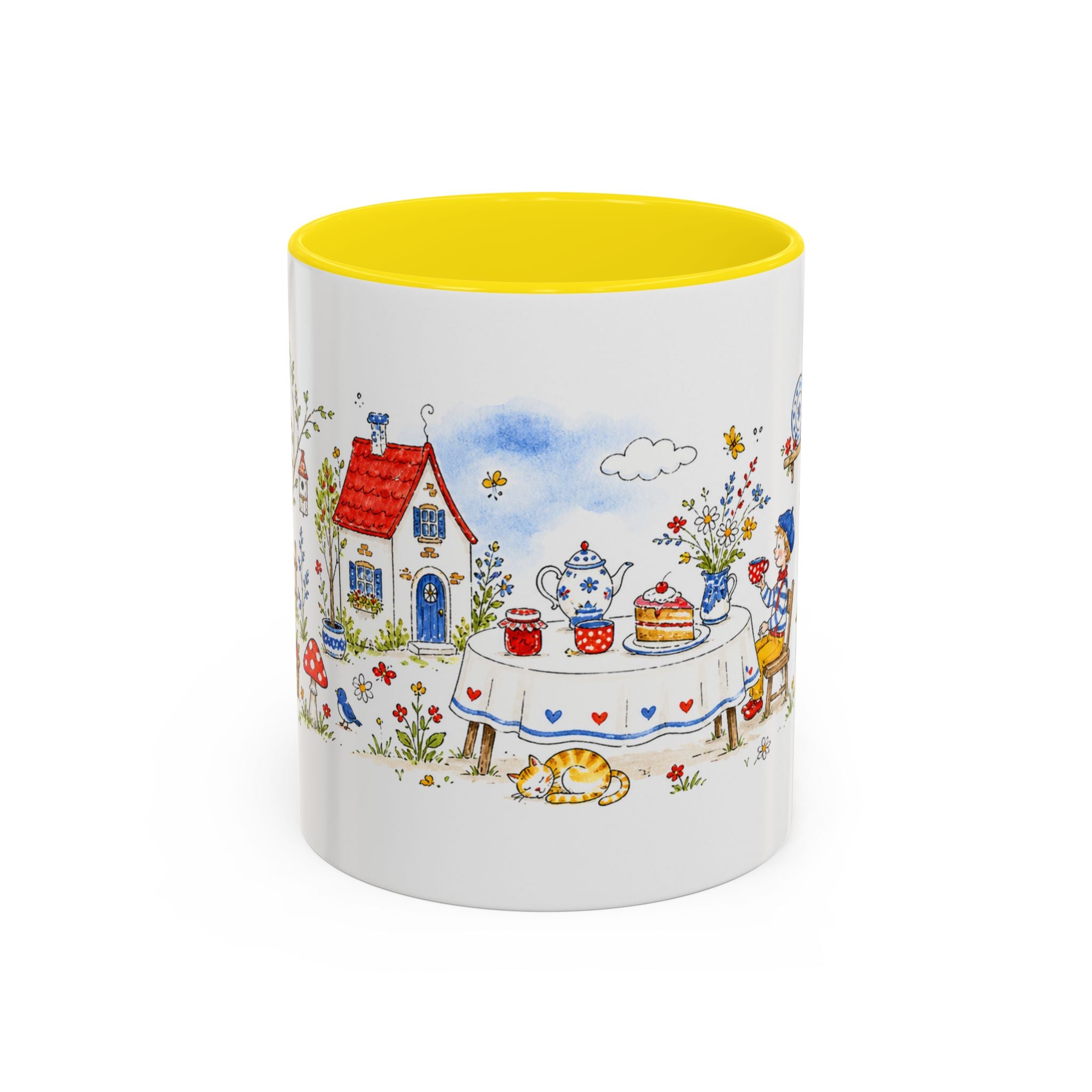 Storybook Cottage Breakfast Mug | Hand Painted Fairy Tale Accent Coffee Mug