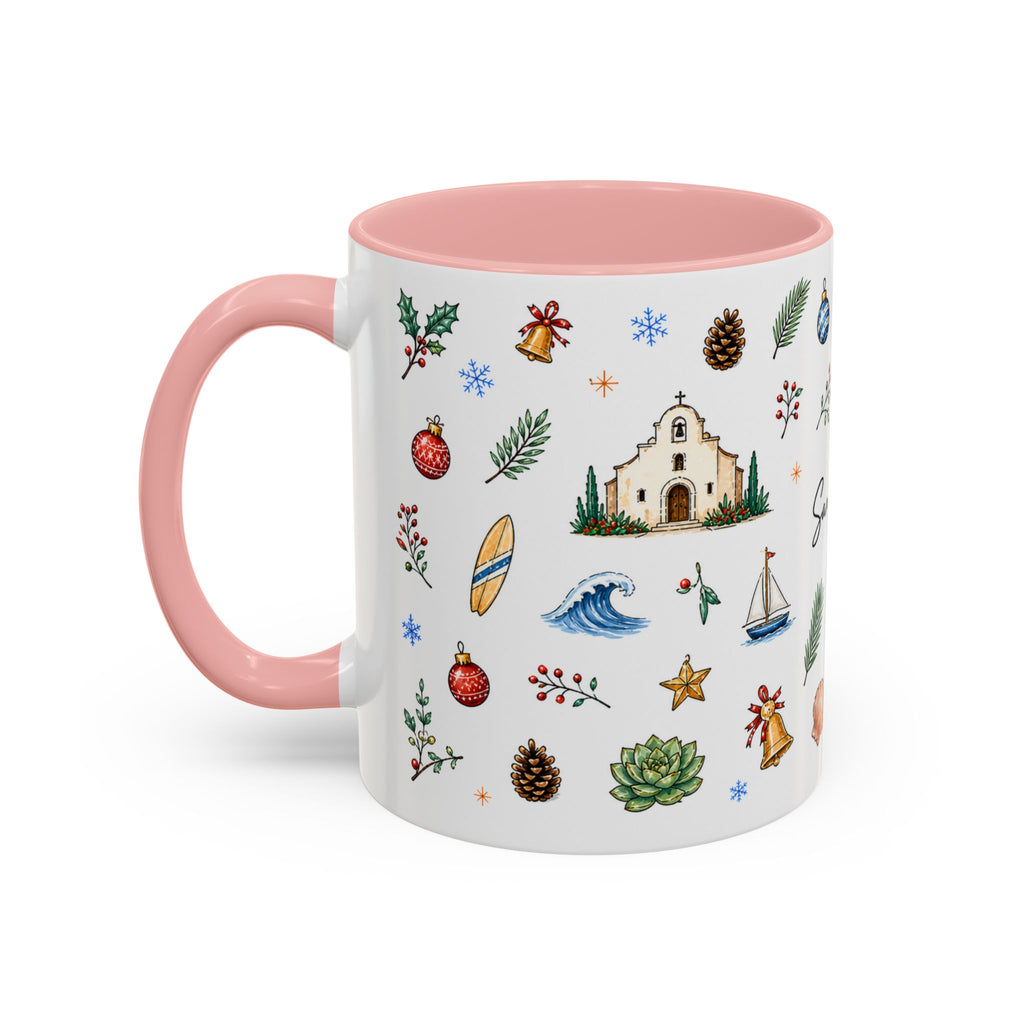 San Diego Christmas Mug | Watercolor City Souvenir, Holiday Travel Gift (11oz/15oz)