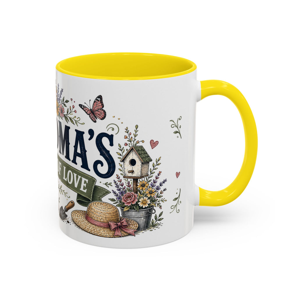Grandma's Garden Of Love Coffee Mug | Gift From Grandkids | Accent Color Ceramic 11oz 15oz