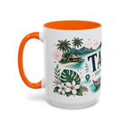 Tahiti Coffee Mug | Travel Destination Souvenir Gift | Accent Color Ceramic 11oz 15oz