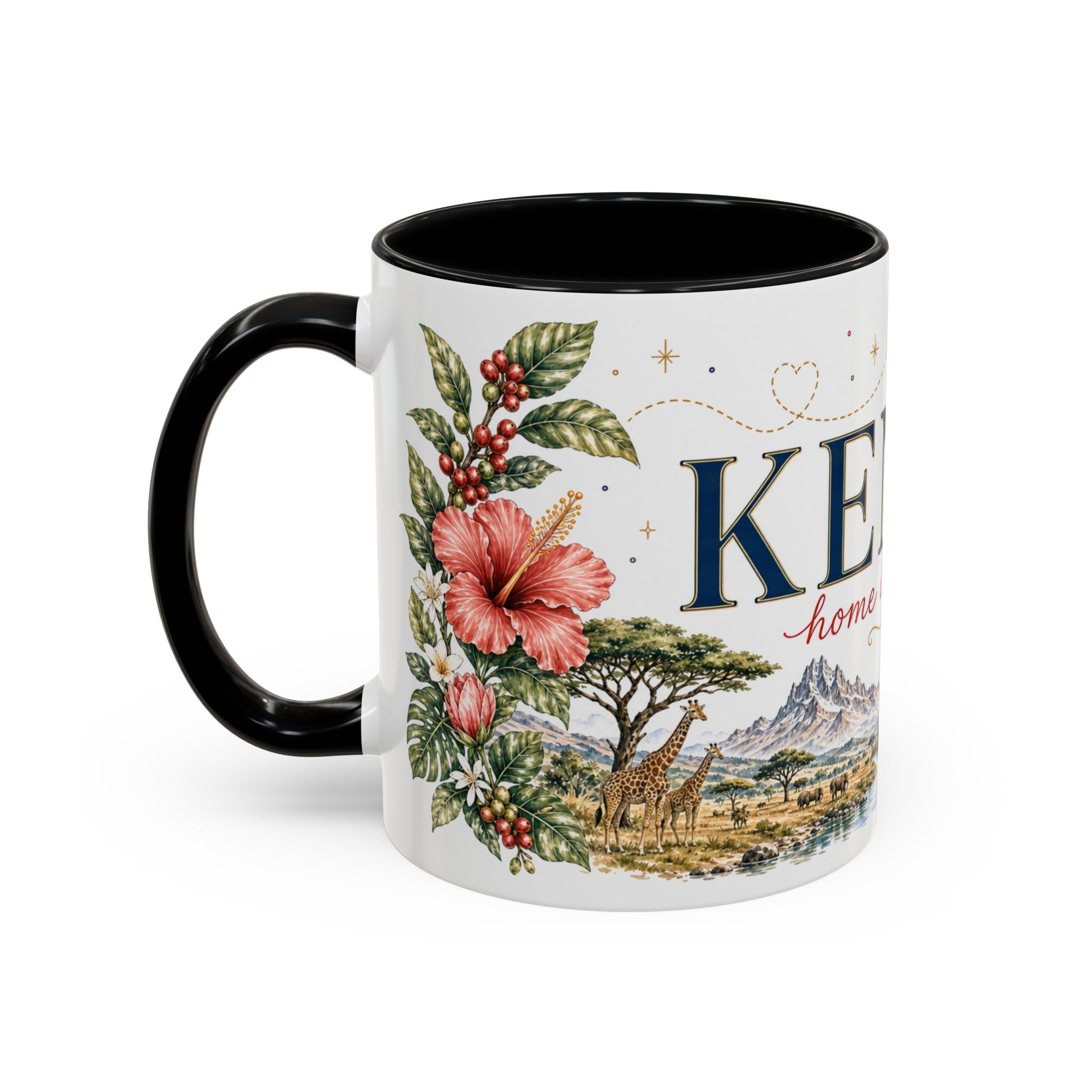 Kenya Home Country Mug | Moving Away Gift | Long Distance Friendship | 11 oz 15 oz Accent Mug