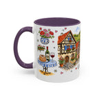 Eguisheim Illustrated Travel Mug | Alsace France Souvenir Accent Coffee Mug | 11oz 15oz Ceramic Cup