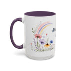 Personalized Kindergarten Teacher Mug | Custom Name Wildflower Rainbow Cup | Back to School Gift