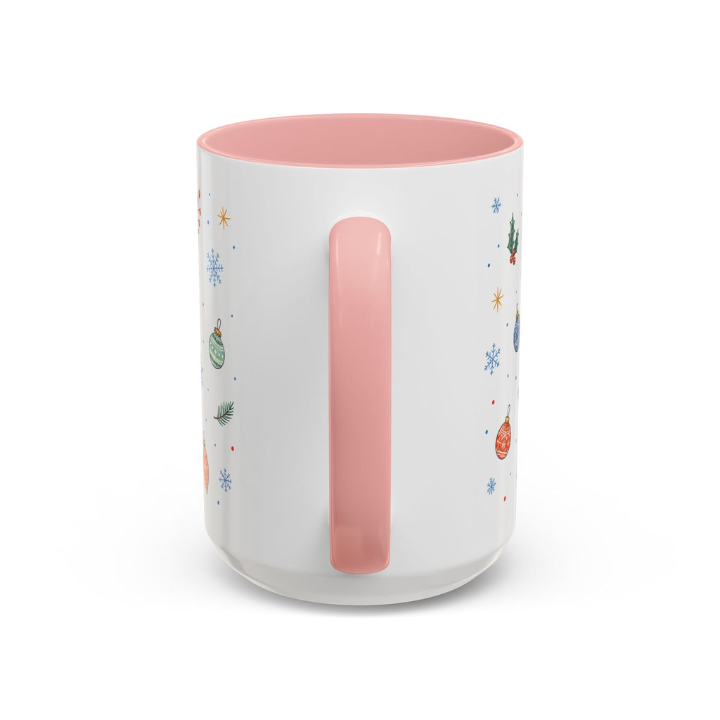 Christmas Ornament Mug | Snowflake Watercolor Holiday Gift | Accent Cup 11oz 15oz