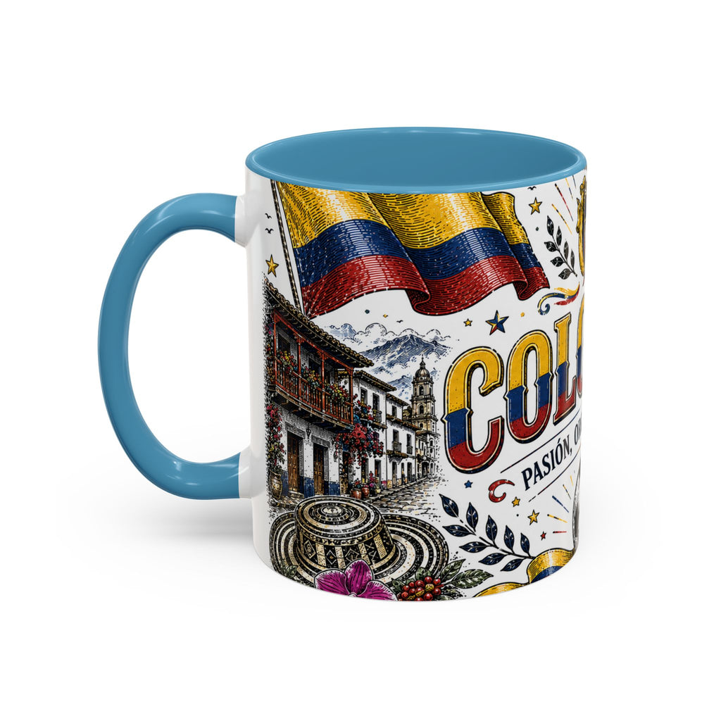 Colombia Soccer Coffee Mug | World Cup Fan Gift | Accent Color Ceramic 11oz 15oz Match Day Cup