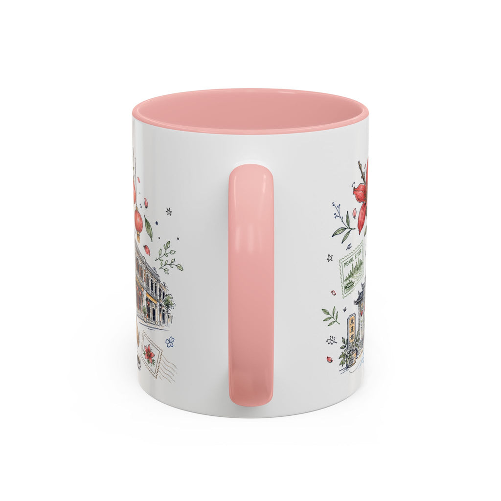 Guangzhou Coffee Mug | China Souvenir Travel Gift | Accent Color Ceramic 11oz 15oz