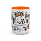 Tel Aviv Coffee Mug | Israel Travel Souvenir | Vintage Illustrated City Gift | 11 oz 15 oz Accent Mug