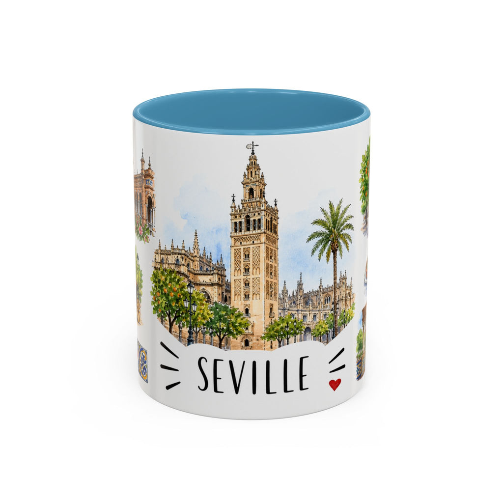 Seville Illustrated Travel Mug | City Souvenir Accent Coffee Mug | 11oz 15oz Ceramic Cup