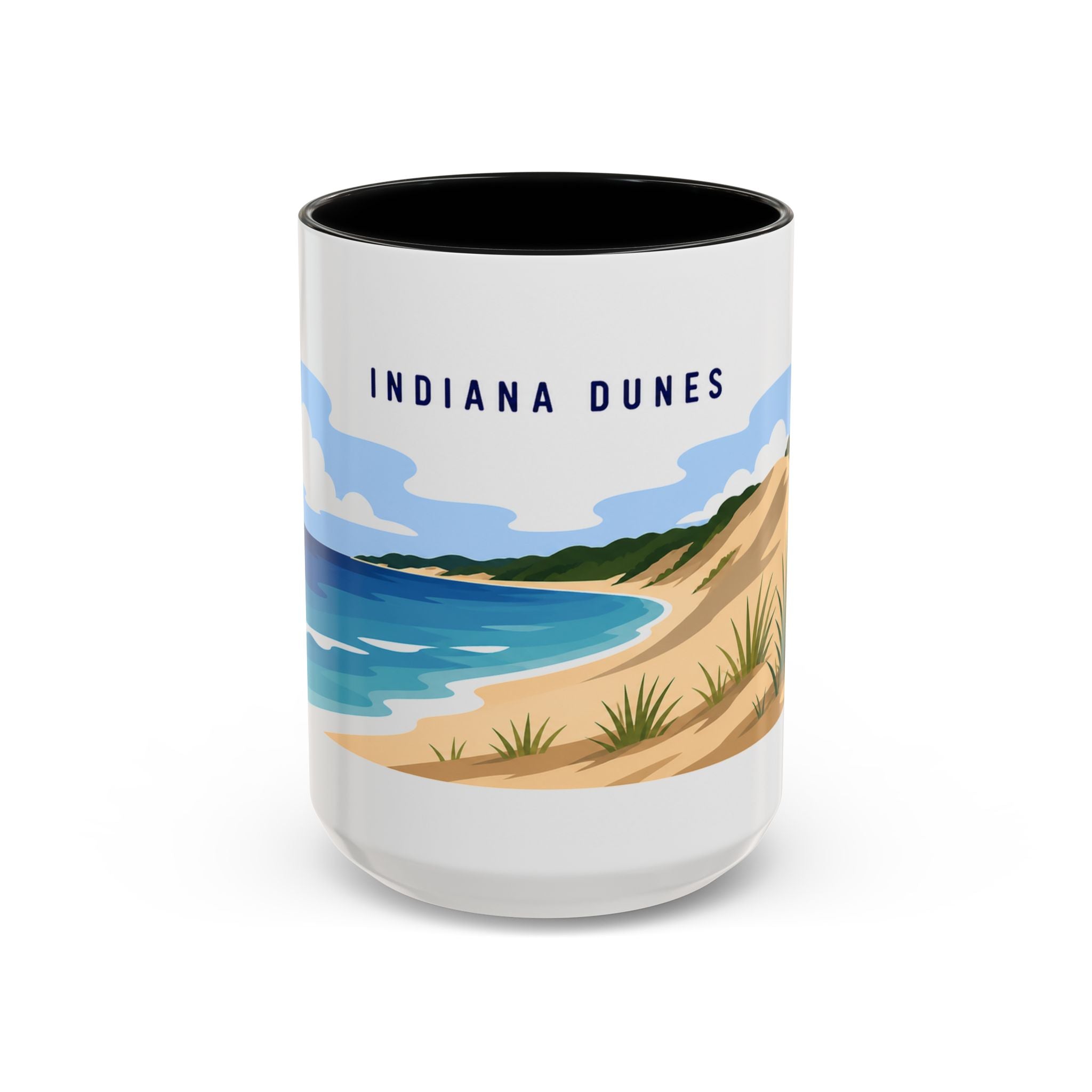 Indiana Dunes National Park Coffee Mug | Solid Color Block Park Souvenir | 11oz 15oz Accent Mug