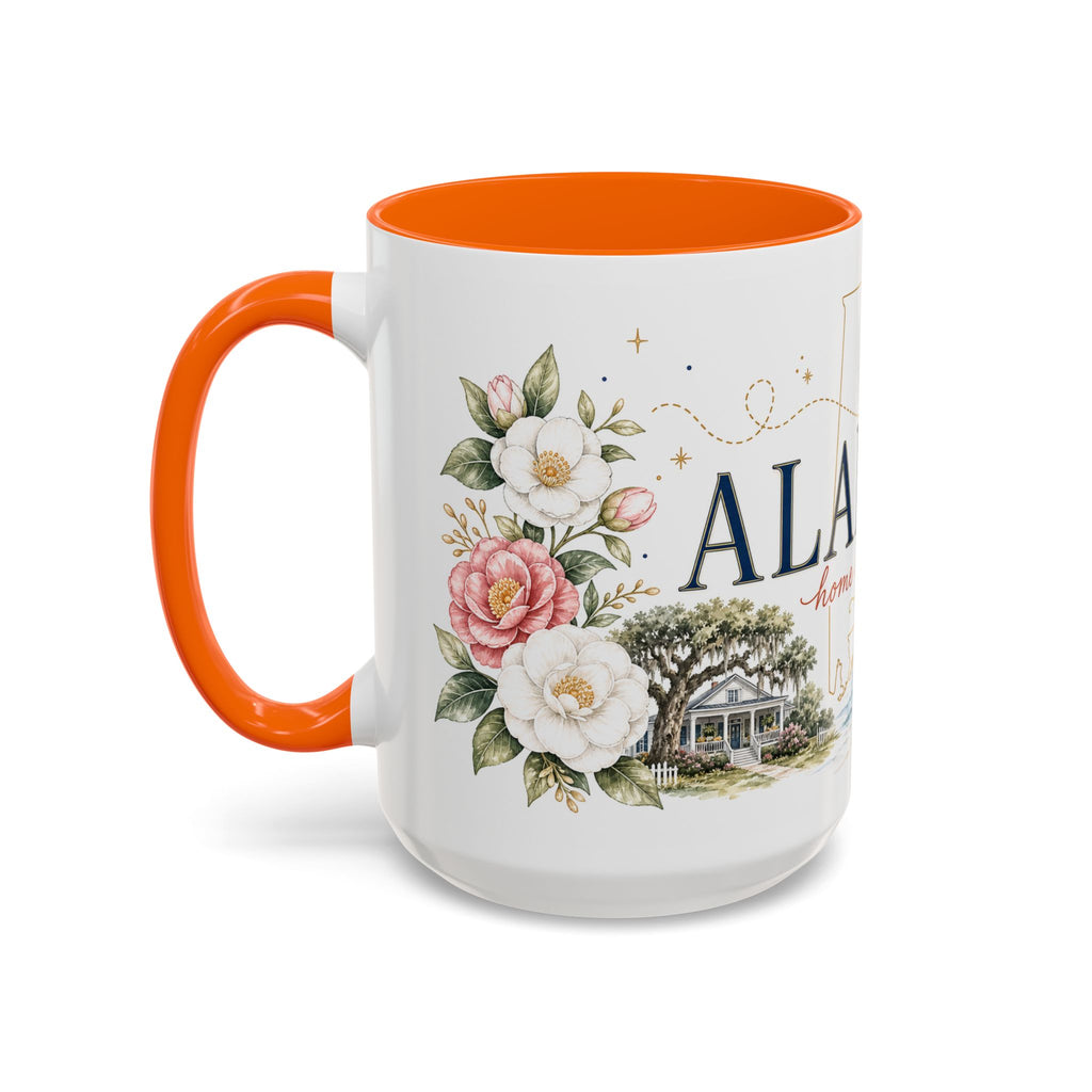 Alabama State Map Mug | Coastal Scenery, Botanical Accents, Homesick Gift
