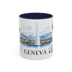Geneva Illustrated Travel Mug | City Souvenir Accent Coffee Mug | 11oz 15oz Ceramic Cup