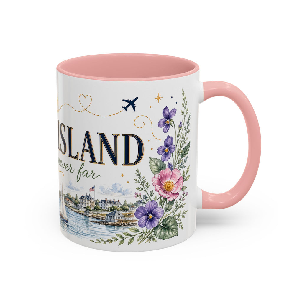 Rhode Island State Map Mug | Botanical Seaside Accent Cup (11oz or 15oz)