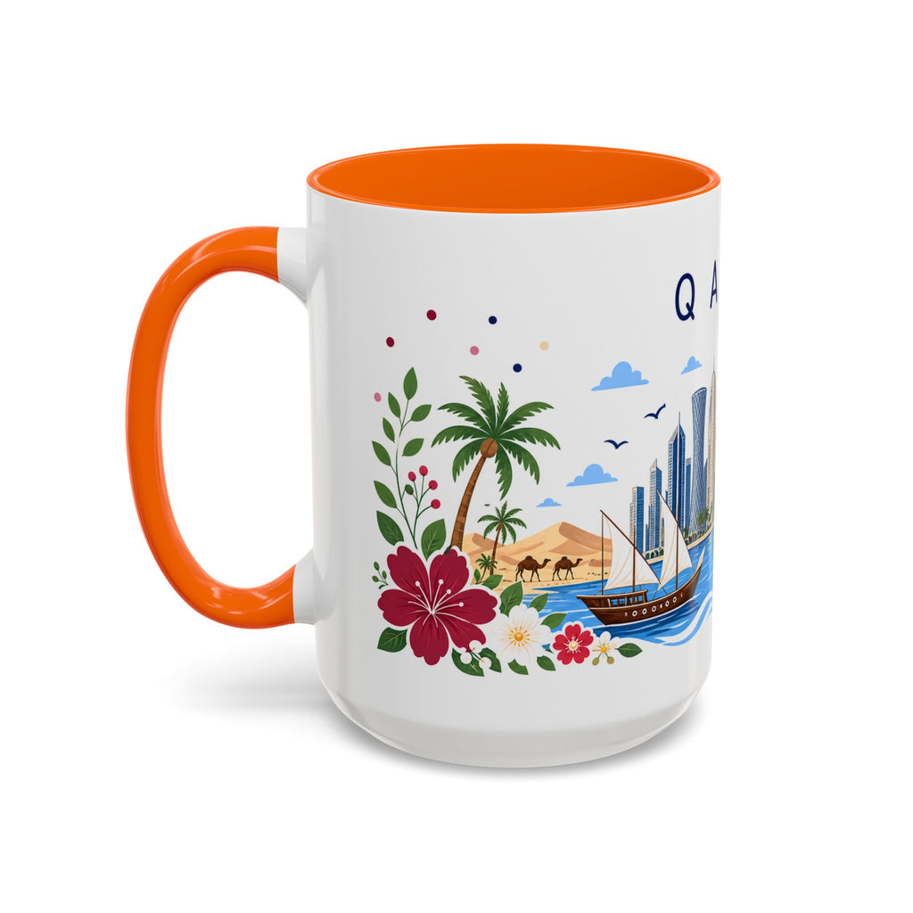 Qatar Coffee Mug | Travel Souvenir Accent Mug | Place Gift Ceramic Cup 11oz 15oz