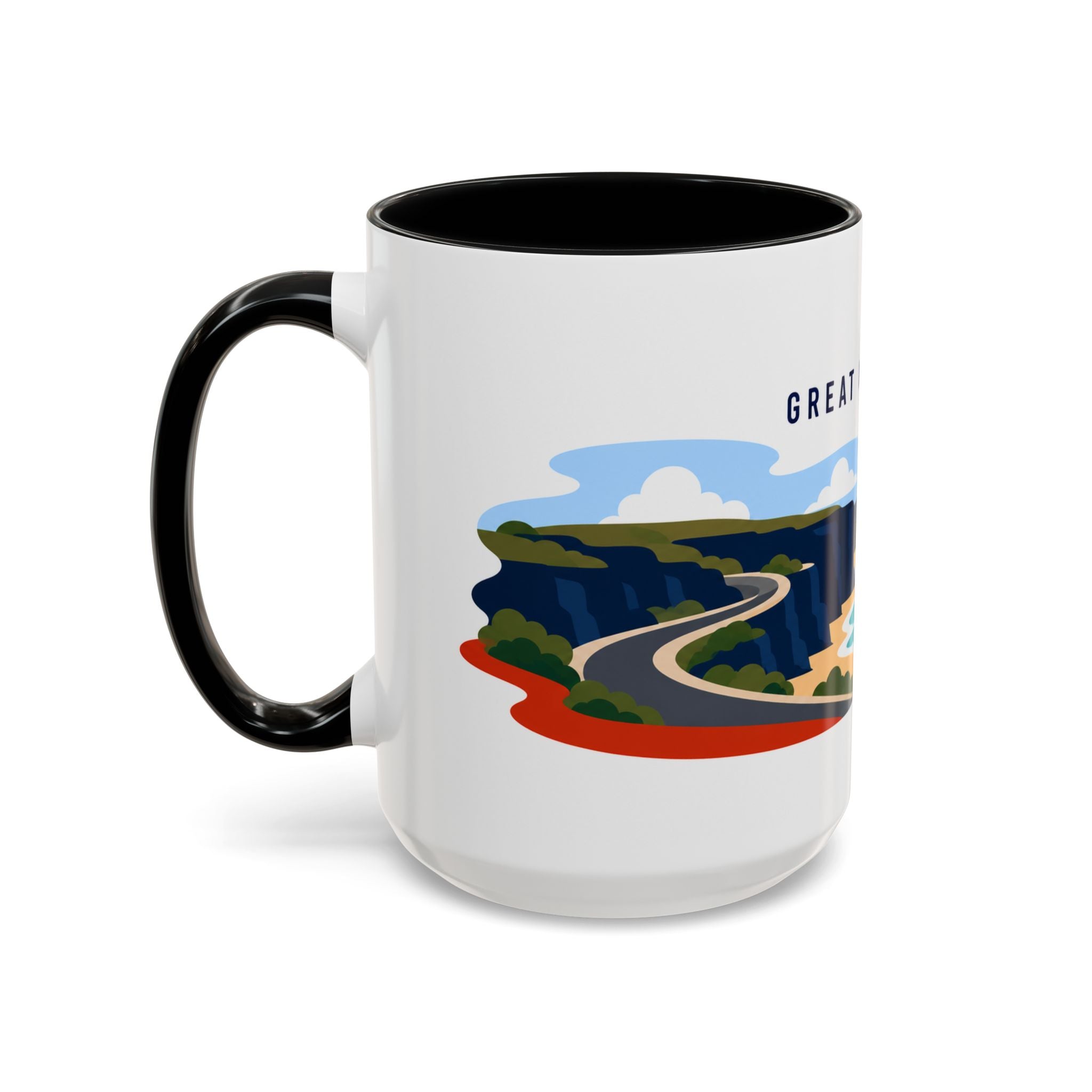 Great Ocean Road Coffee Mug | Travel Destination Souvenir Gift | Accent Color Ceramic 11oz 15oz