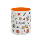 Budapest Christmas Mug | Watercolor City Souvenir | Ceramic Coffee Cup (11oz 15oz)