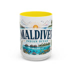 Maldives Coffee Mug | Travel Destination Souvenir Gift | Accent Color Ceramic 11oz 15oz