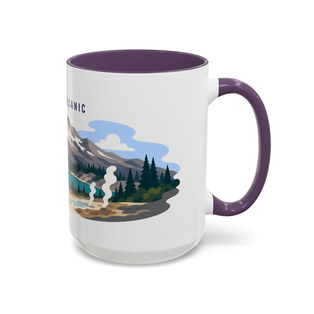 Lassen Volcanic National Park Coffee Mug | Solid Color Block Park Souvenir | 11oz 15oz Accent Mug