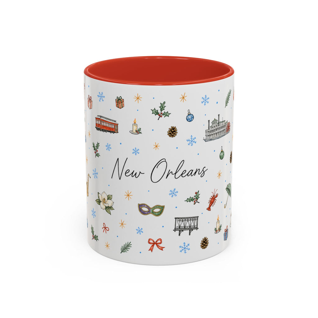 New Orleans Christmas Mug | Watercolor City Souvenir, Travel Gift (11oz/15oz)