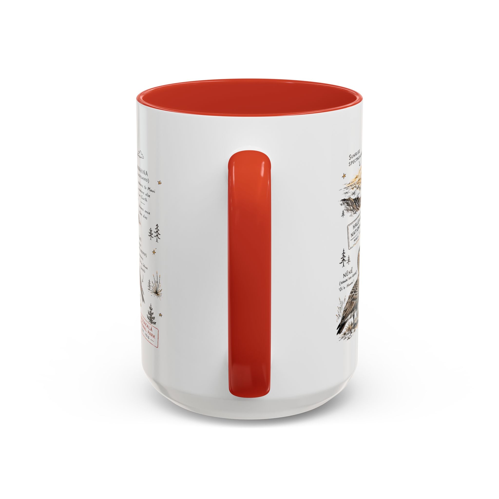 Haleakala National Park Coffee Mug | Hawaii Maui Sunrise Crater Gift | Accent Color Ceramic 11oz 15oz
