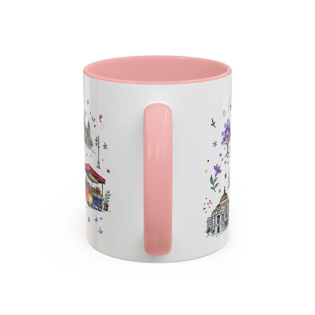 Mexico City Coffee Mug | Mexico Souvenir Travel Gift | Accent Color Ceramic 11oz 15oz