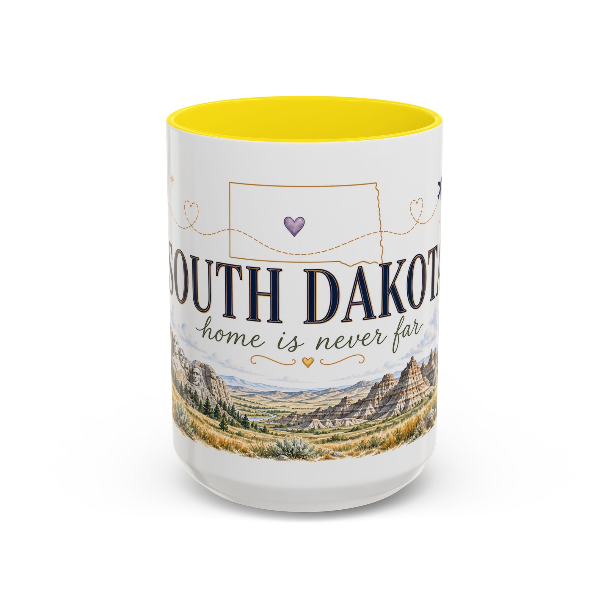 South Dakota State Map Mug | Botanical Accents, Homesick Gift (11oz or 15oz)