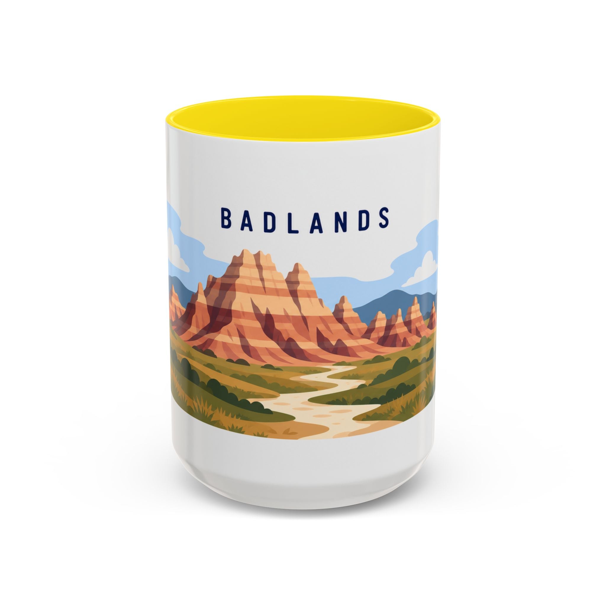 Badlands National Park Coffee Mug | Solid Color Block Park Souvenir | 11oz 15oz Accent Mug