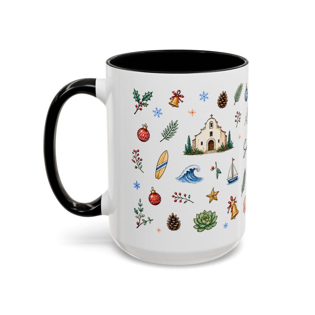 San Diego Christmas Mug | Watercolor City Souvenir, Holiday Travel Gift (11oz/15oz)