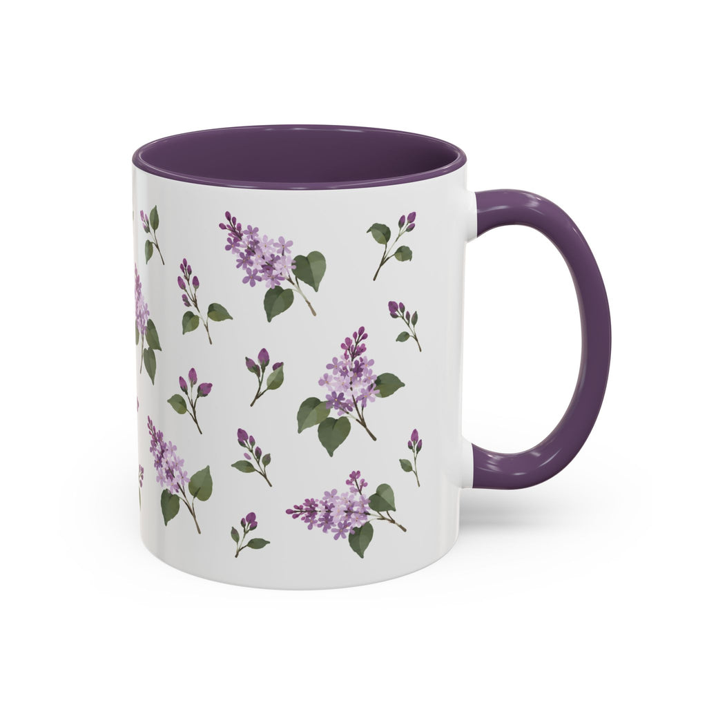 New Hampshire Purple Lilac Mug, State Flower Floral Coffee Cup, 11oz Botanical Gift