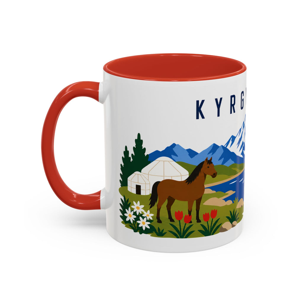 Kyrgyzstan Coffee Mug | Travel Souvenir Accent Mug | Country Gift Ceramic Cup 11oz 15oz