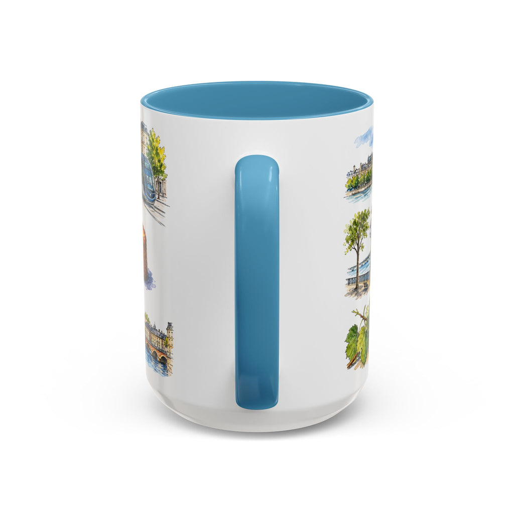 Bordeaux Illustrated Travel Mug | City Souvenir Accent Coffee Mug | 11oz 15oz Ceramic Cup