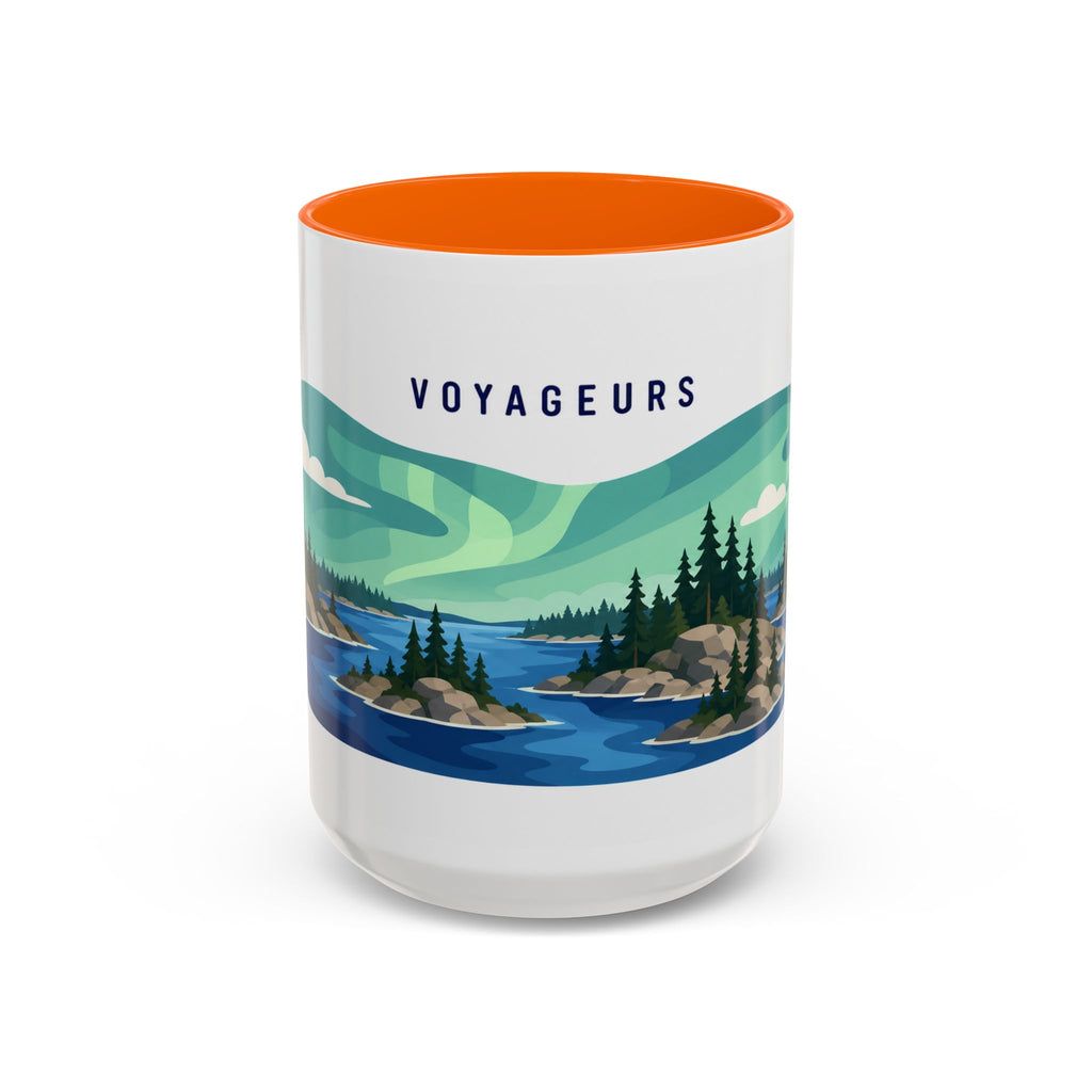 Voyageurs National Park Coffee Mug | Solid Color Block Park Souvenir | 11oz 15oz Accent Mug
