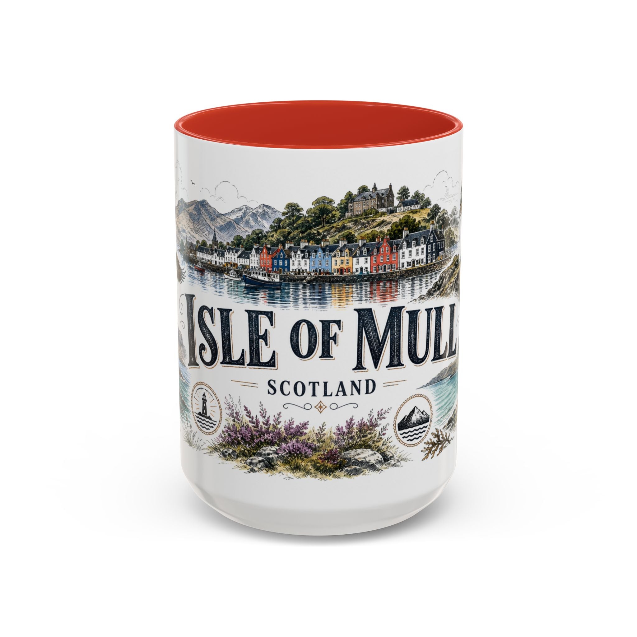 Isle of Mull Mug, Scotland Travel Souvenir, Bucket List Gift, Accent Ceramic Coffee Mug 11oz 15oz