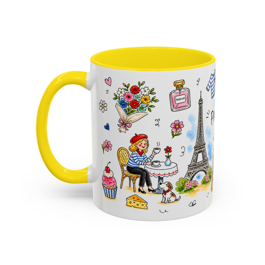 Paris Travel Mug | European City Souvenir Accent Coffee Mug | 11oz 15oz Ceramic Cup