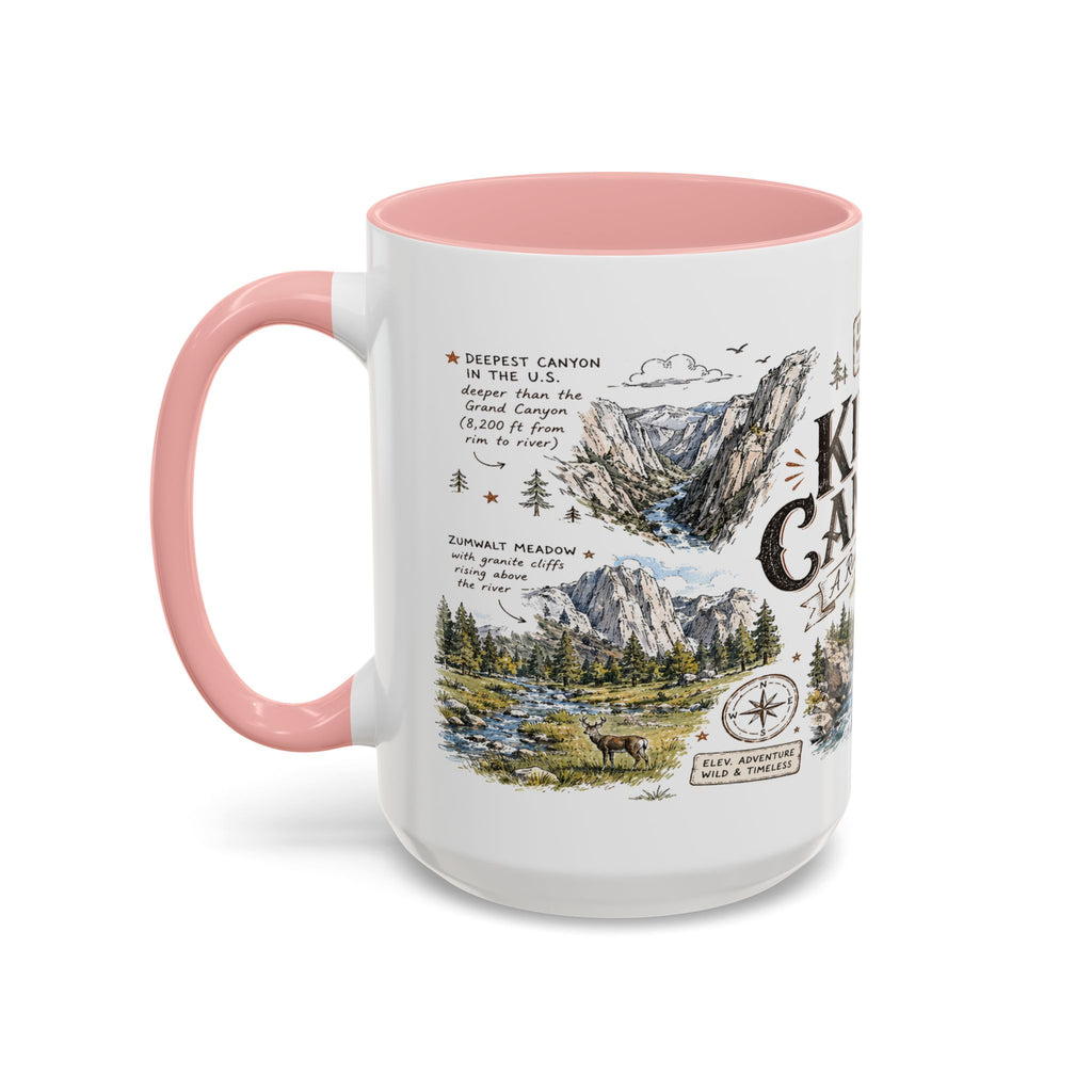 Kings Canyon National Park Coffee Mug | California Sierra Nevada Sequoia Gift | Accent Color Ceramic 11oz 15oz