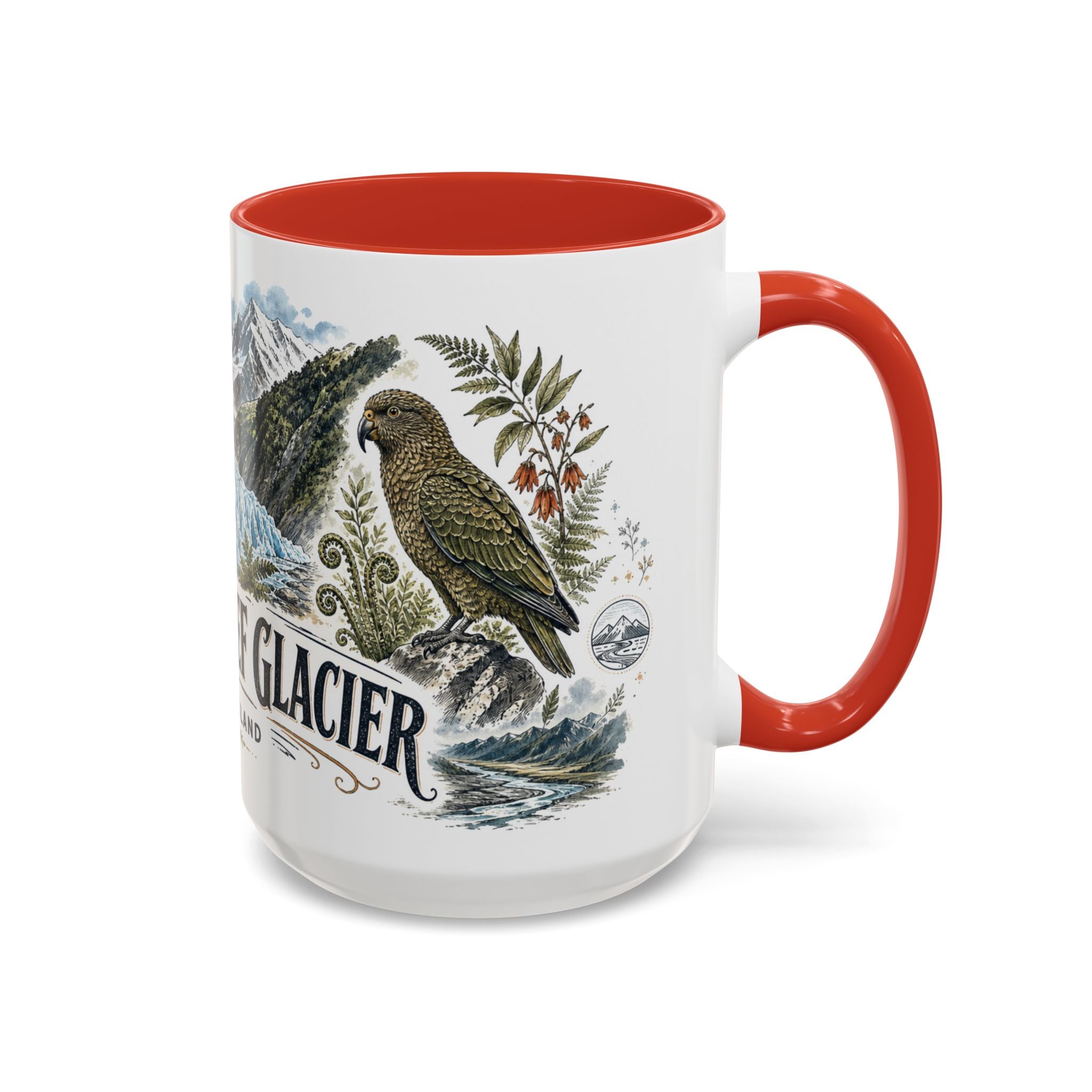 Franz Josef Glacier Mug, New Zealand Travel Souvenir, Bucket List Gift, Accent Ceramic Coffee Mug 11oz 15oz