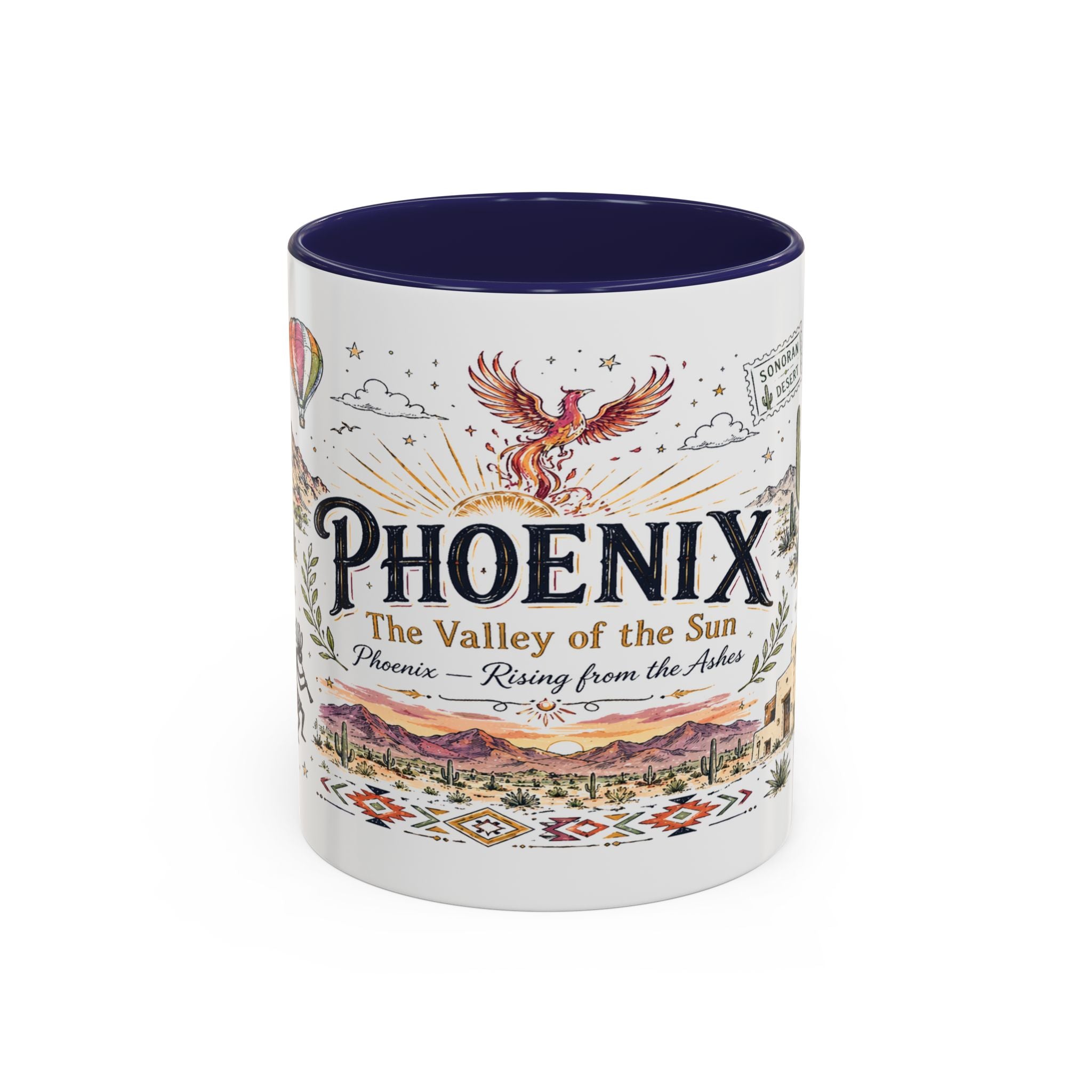 Phoenix Coffee Mug | Arizona Souvenir City Gift | Accent Color Ceramic 11oz 15oz