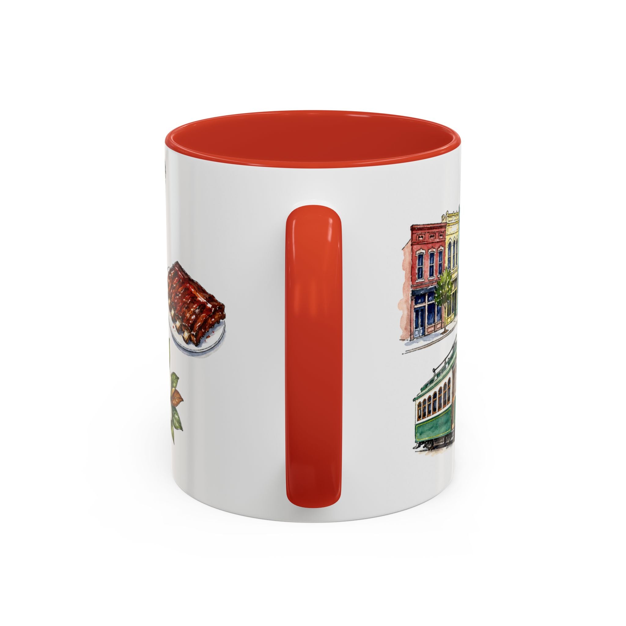 Memphis Illustrated Travel Mug | City Souvenir Accent Coffee Mug | 11oz 15oz Ceramic Cup