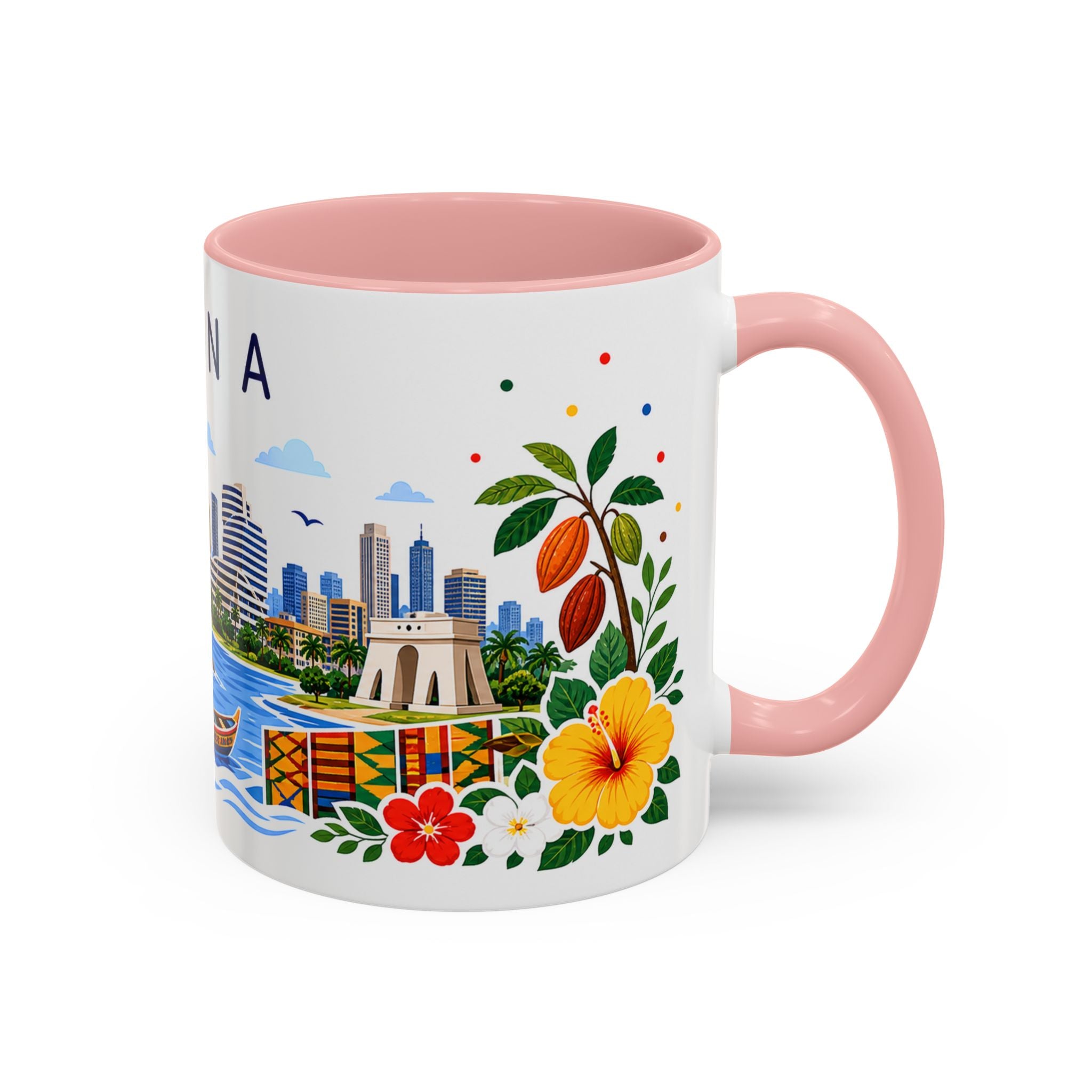 Ghana Coffee Mug | Travel Souvenir Accent Mug | Place Gift Ceramic Cup 11oz 15oz