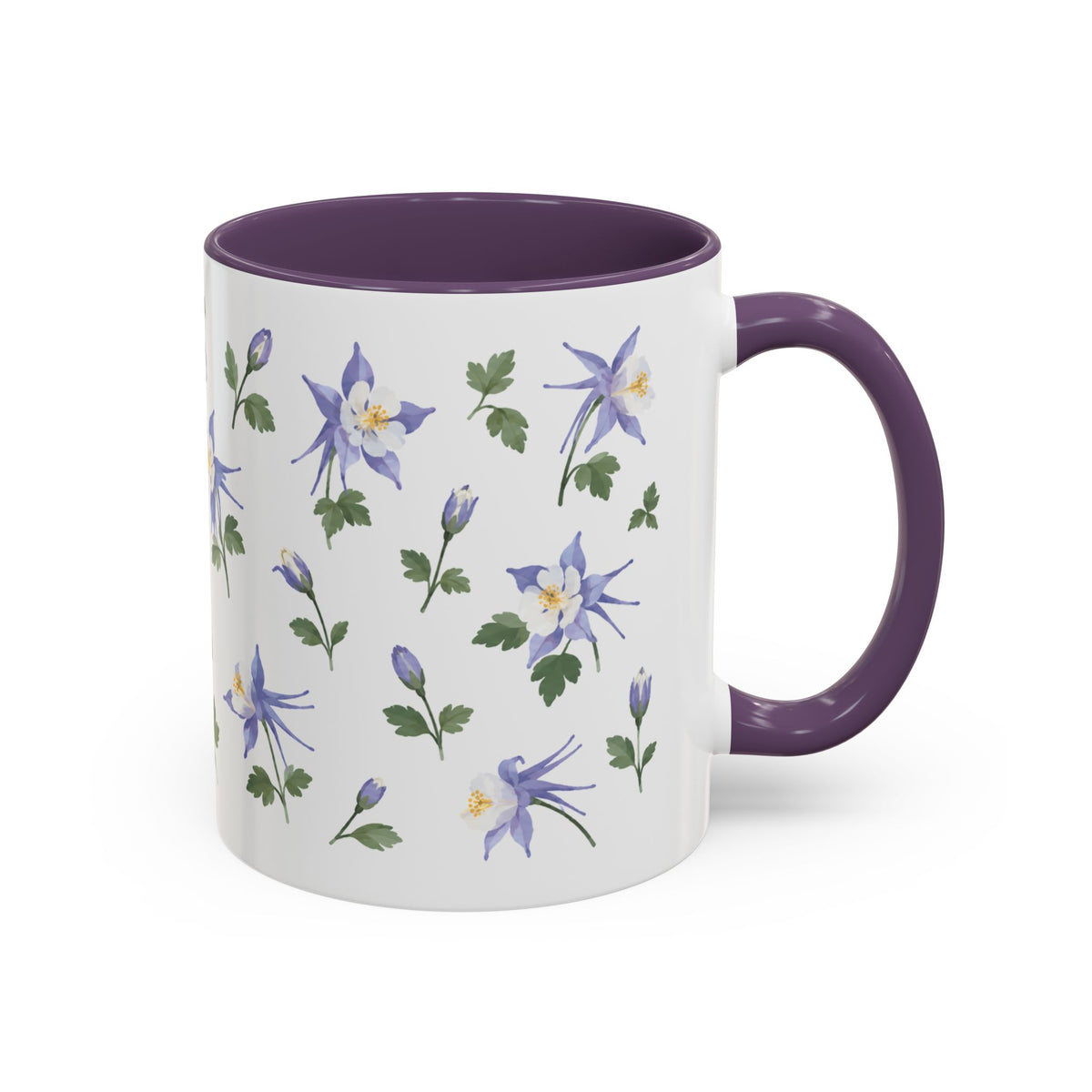 Colorado Rocky Mountain columbine Mug, State Flower Floral Coffee Cup, 11oz Botanical Gift