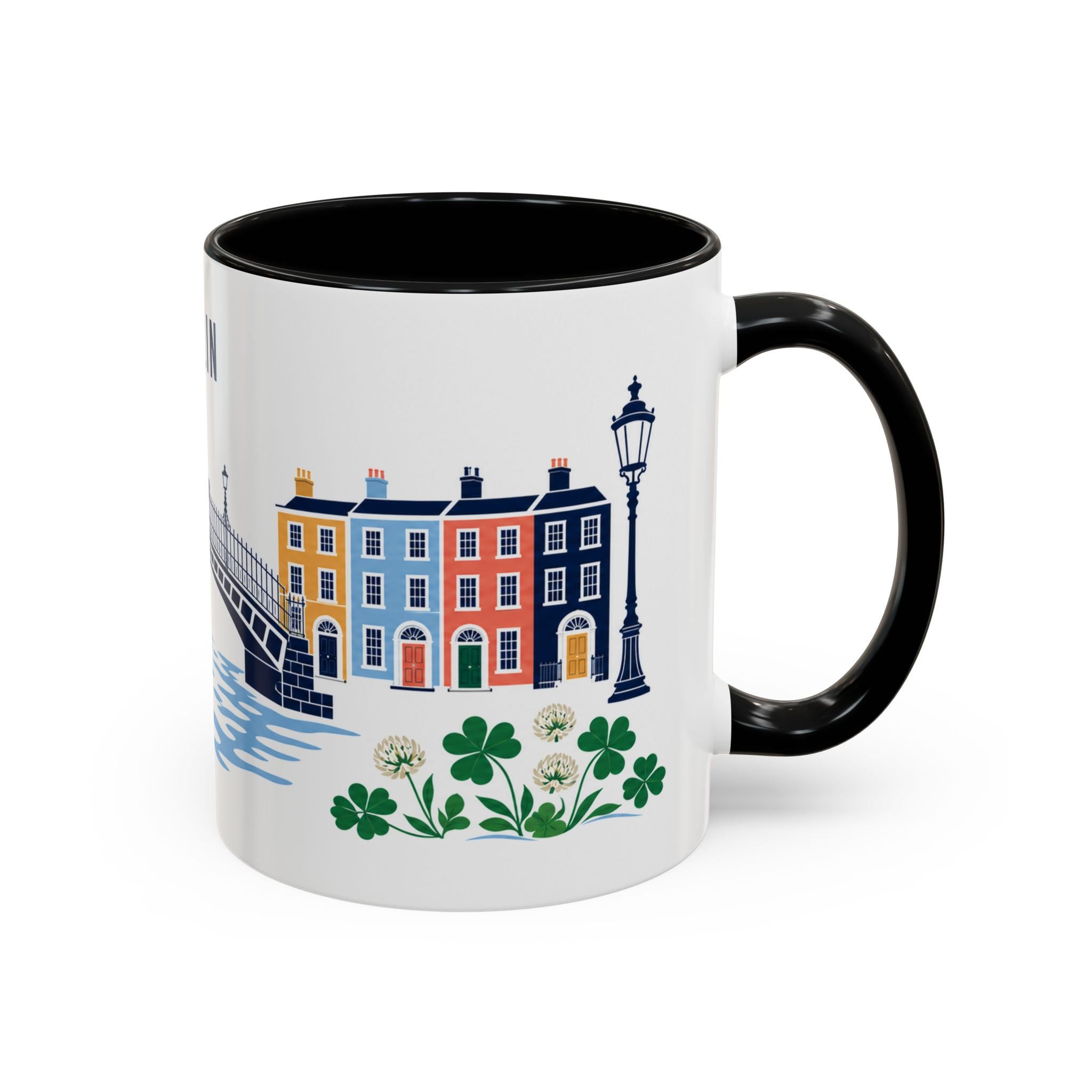 Dublin Coffee Mug | Ireland Travel Souvenir | Porcelain Decal City Gift | 11oz 15oz Accent Mug