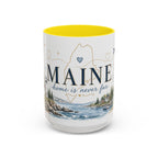 Maine State Mug | Moving Away, Long Distance Friendship Gift | 11oz 15oz Accent Mug